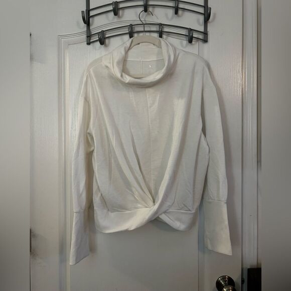 Apana White Twist-Front Sweatshirt women’s XL super soft - Picture 1 of 14
